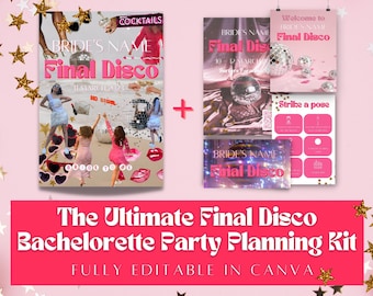 The Ultimate Final Disco Bachelorette Party Planning Kit - 40+ Customizable Templates!