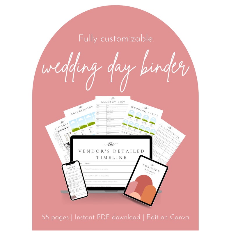 Day of Wedding Binder Template 50 Pages Fully Etsy Australia Day of Wedding Binder Template 50 Pages Fully Etsy Australia