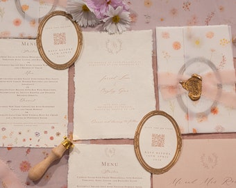 Whimsical Wedding Invitation Template Suite Package - DIY 5x Fully Editable on Canva and Print at Home Templates!