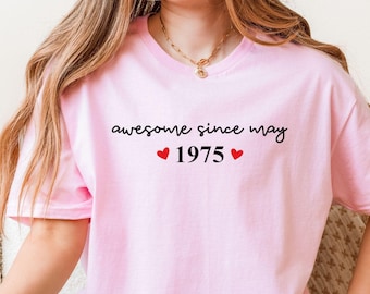 50th Birthday Shirt, 1975 Birth Year Tee, Born In 1975 Shirt, 50 Years Old Birthday Shirt, Personalized Birth Year Shirt, Turning 50 Shirt