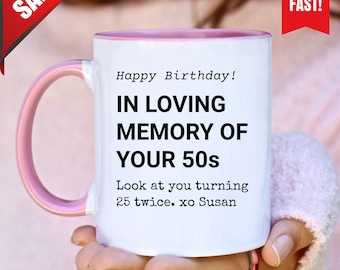 50 Year Bday Gift, 50th Birthday Gift For Her, 50th Years Personalized Gift, Custom Birthday Mug, 50th Bday Gift Sister, 1975 Insulated Cup