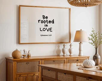 Bible Verse Wall Art: Simple Faith Quote - Muted Colors, Hand Lettered Print, Framed Matte Canvas, Rustic Wood Frame Gift