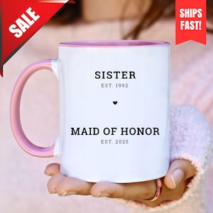 Regalo personalizado para despedida de soltera, regalo para dama de honor, taza para despedida de soltera, regalo para boda, regalo de boda personalizado, regalo de despedida de soltera para hermana.