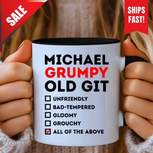 Grumpy Old Git Mug Gift, Birthday Mug Gift, Birthday Coffee Mug, Grump&#39;s Coffee Mug, Mug For Grumpy, Gift For Grumpy, Funny Grandpa Gift
