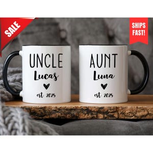 Babyaankondiging tante en oom, nieuw oomcadeau, mokset tante en oom, nieuw tantecadeau. Cadeau zwangerschapsaankondiging, gepromoveerd tot oom Cup