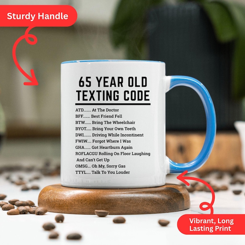 Funny 65th Birthday Mug, Funny Gift for 65 Year Old, 65th Birthday Gift, 65 Birthday Coffee Mug, Funny 65th Birthday Gift, 1960 Coffee Mug image 2
