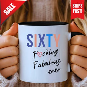 Mug personnalisé 60e anniversaire, cadeau d'anniversaire meilleur ami, cadeaux 60e anniversaire pour femme, cadeau 60e anniversaire, tasse de voyage 60e anniversaire
