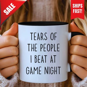 Tears Of The People I Beat At Game Night, Gamer Gift, Video Game, Gift For Friends, RPG Gamer, Funny Mug, Family Game Night, Board Game Gift