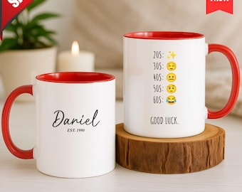 Tazza divertente per il compleanno a tema invecchiamento, tazza da caffè personalizzata per il compleanno, tazza con umorismo sull'invecchiamento, regalo divertente per un compleanno importante, regalo per il 50° o 60° compleanno