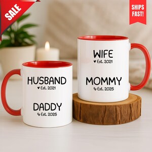 New Mom or Dad Mug, Custom First Time Mommy and Daddy Gift, New Daddy Gift, Baby Shower Coffee Mug, Gift for New Parent, Mom Dad Coffee Cup