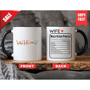 Taza personalizada para esposa, regalo de cumpleaños para esposa, taza de café de feliz aniversario, regalo para esposa, taza de café para la mejor esposa del mundo, regalo de aniversario para esposa