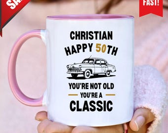 50th Birthday Gift For Her, 50 Year Bday Gift, 50th Years Personalized Gift, Custom Birthday Mug, 50th Bday Gift Sister, 1975 Insulated Cup