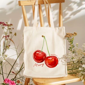 Cherry Name Tote Bag, Cherry Bachelorette Party, Bridesmaid Gift, Fresh Off The Market Bag, Trendy Bachelorette Tote Bag, Cherry Retro Party