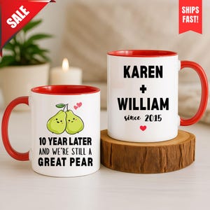 Personalized 10th Anniversary Cup, Ten Years Anniversary Mug, 10th Year Anniversary Gift, Anniversary Gift For Parents,10th Anniversary Gift