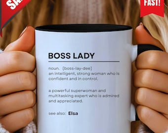 Boss Lady Mug Personalized, Boss Lady Definition Mug, Custom Name Boss Gift, Female Boss Gift, Girl Boss Mug, Women Empowerment Gift, Office