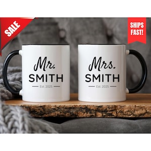 Coffee Mug Mr Mrs, Personalized Mr & Mrs Coffee Mug Set, New Bride And Groom, Bride And Groom Coffee Cup, Husband And Wife Mug,  Custom Mug