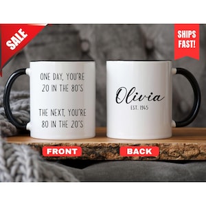 80er Geburtstagsgeschenk, 80er Bday Geschenk, 1945 Kaffeebecher, 80er Becher für sie, lustiges Geschenk für 80 Jahre alt, lustige 80er Geburtstagsbecher, Opa 80er Becher