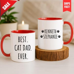 Caneca &quot;Melhor Pai Gato de Todos os Tempos&quot;, &quot;Pai Gato Engraçado&quot;, &quot;Presente Personalizado para Pai Gato&quot;, &quot;Presente Engraçado para o Dia dos Pais&quot;, &quot;Presente de Natal para Pai&quot;, &quot;Pai Gato Personalizado&quot;, &quot;Caneca com Nome de Gato&quot;