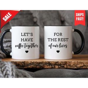Canecas Sr. Sra., Conjunto de canecas de café personalizadas para casais, Amantes de café, Presente de Natal para noivos e noivados, Presente de casamento exclusivo, Presente para ele e para ela