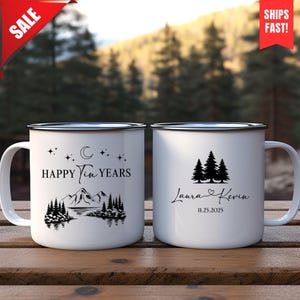 Personalisierte glückliche Zinn Jahre Lager-Becher, 10. Jahrestagsgeschenk, maßgeschneiderte Jahrestagsgeschenk, 10. Hochzeitstag für Paar Geschenk