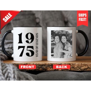 50th Birthday Gift, 50th Mug for Her, 1975 Coffee Mug, 50th Bday Gift, Grandad 50th Mug, Funny Gift For 50 Year Old, Funny 50th Birthday Mug