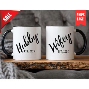 Wifey And Hubby Mug, Bride And Groom Coffee Cup, Husband And Wife Mug, Couple Mug, Personalized Mr & Mrs Coffee Mug, Engagement Wedding Gift
