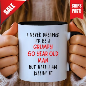 70th Birthday Mug For Men, Funny Gag Present For Him, Grumpy Old Man Mug For 70 Year Old, Friends Dad Husband Grandpa Coworker Birthday Gift