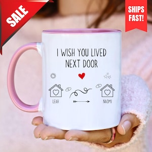 Custom Bestie Coffee Mug, Unique Cute Personalized BFF Gift, Best Friend Gift, Long Distance Friendship, Moving Away Present Ceramic Tea