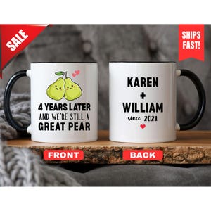 Personalized 4th Anniversary Cup, Four Years Anniversary Mug, 4th Year Anniversary Gift, Anniversary Gift For Parents, 4th Anniversary Gift