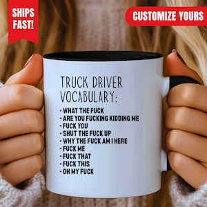 Funny Truck Driver Vocabulary Mug, Trucker Humor Coffee Mug, Gift For Truck Driver, CDL Driver Coffee Mug, Funny Trucker Gift, Trucker Mug