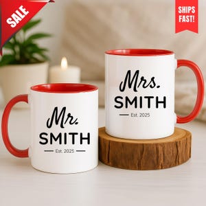 Coffee Mug Mr Mrs, Personalized Mr & Mrs Coffee Mug Set, New Bride And Groom, Bride And Groom Coffee Cup, Husband And Wife Mug,  Custom Mug