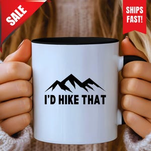 Hiking Mug Gift, Backpacking Mug, Mountaineer Mug, Funny Hiker Gift,Mountain Climber Mug,Backpacker Gift, Hiking Dad Gift,Carabiner Camp Mug