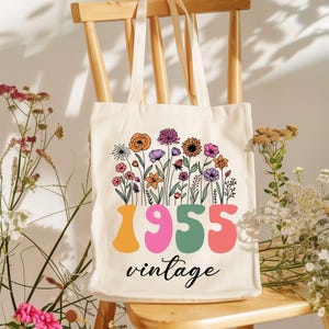70 Years Old Tote Bag, 70th Birthday Gift, Gift For 70th Birthday, 70th Bday Womens Gift, Vintage 1955 Bag, 70th Party Bag,1955 Birthday Bag