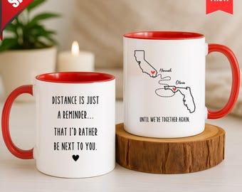 Tazza per amicizia a distanza, regalo personalizzato per la migliore amica, tazza con mappa dello stato, regalo per amicizia a distanza, tazza per la migliore amica a distanza, tazza personalizzata