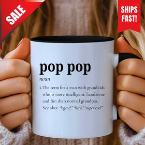 Pop Pop Definition Kaffeetasse, Best Pop Pop Ever Tasse, Vatertagsgeschenk, lustige Geburtstagsgeschenkidee für Opa, Geschenk für Pop Pop Kaffeetasse