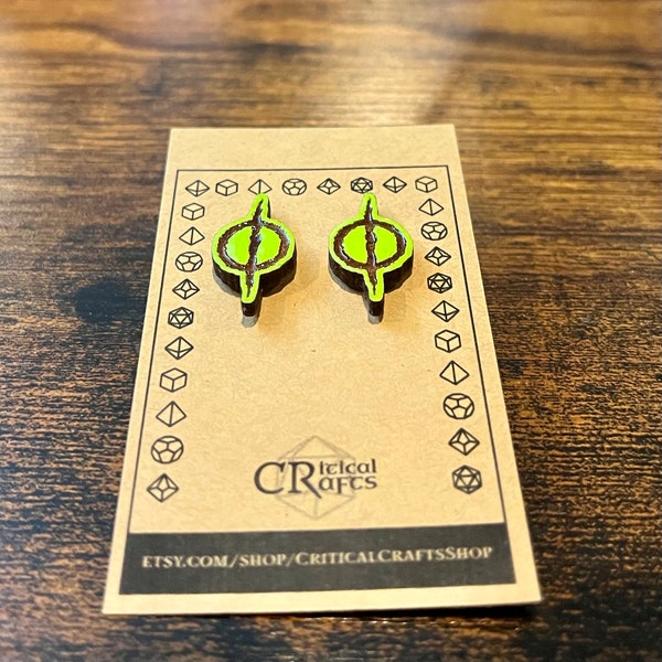 MTG Infect earring / Poison symbol earring Laser Cut Birch Wood stud earrings