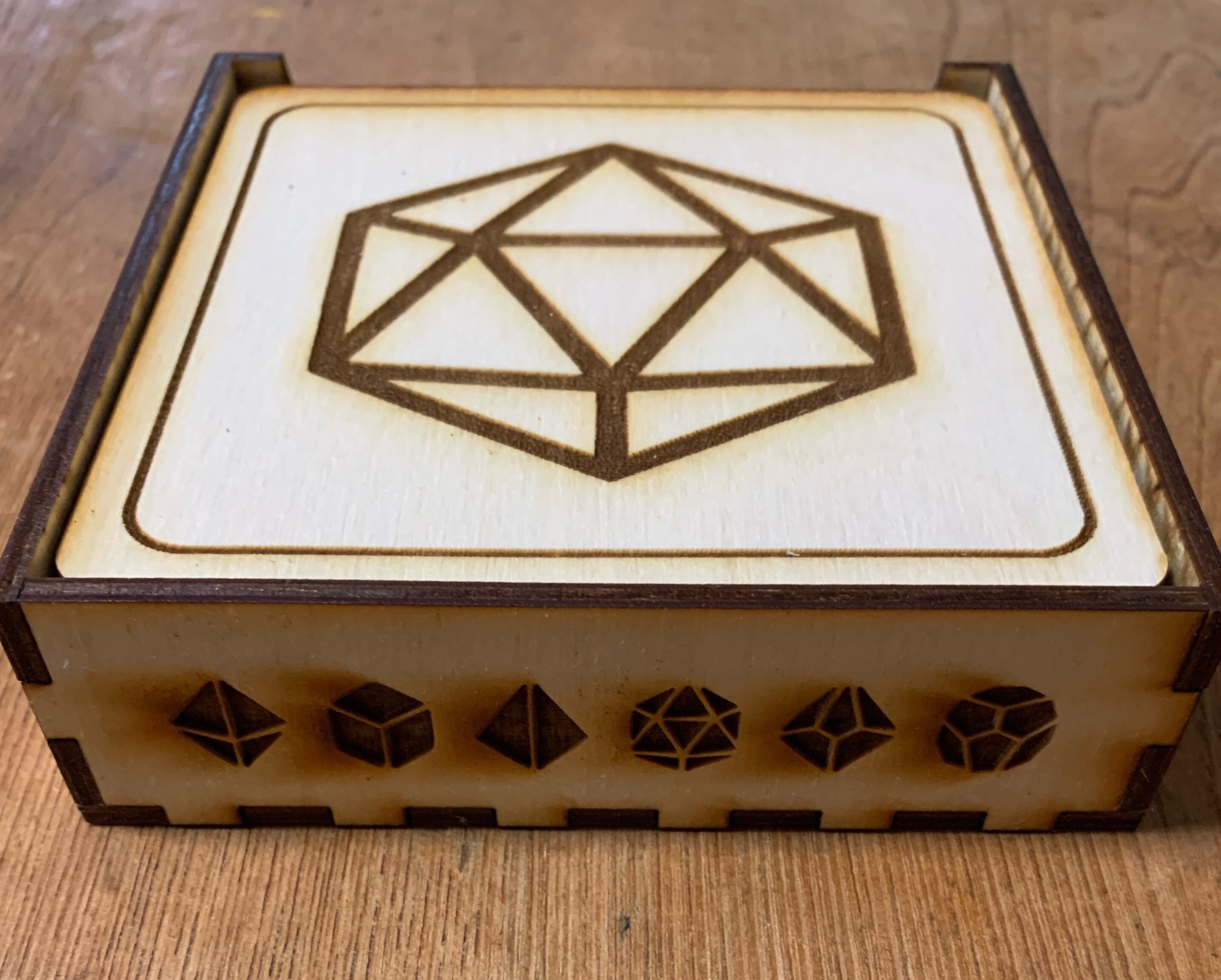Laser Engraved Polyhedral Dice Coaster Holder Etsy