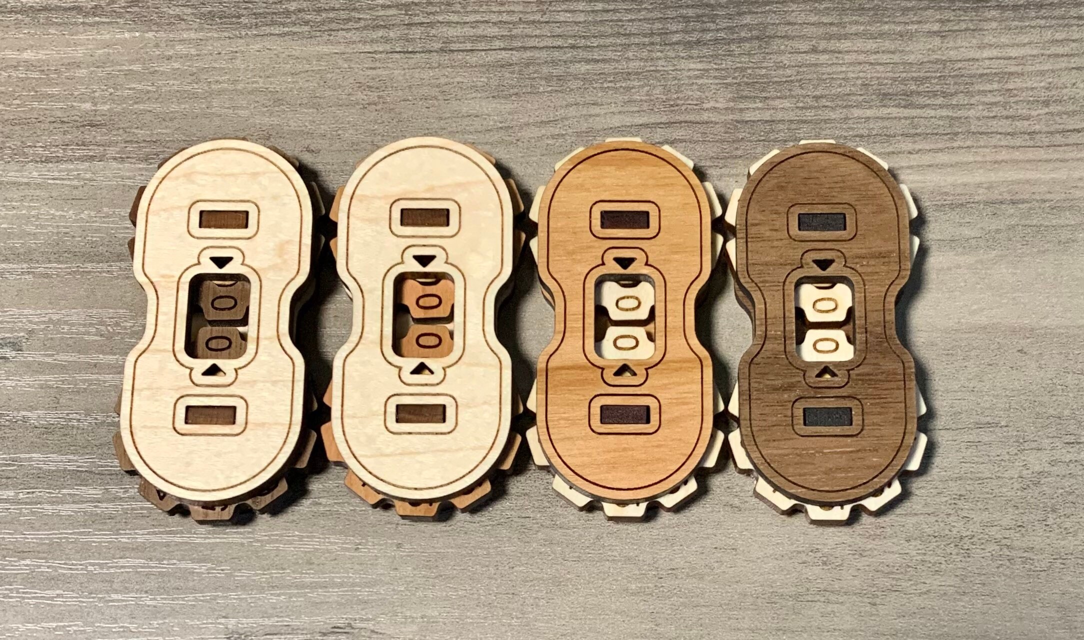 Hardwood laser cut life counter/tracker