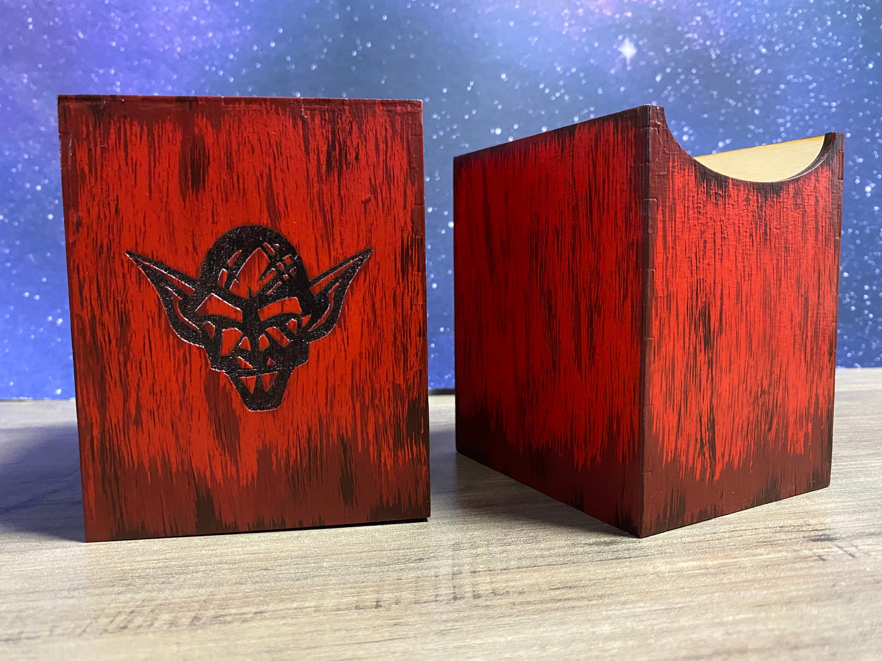 100 Card Goblin Commander Handfinished Deck Box Etsy