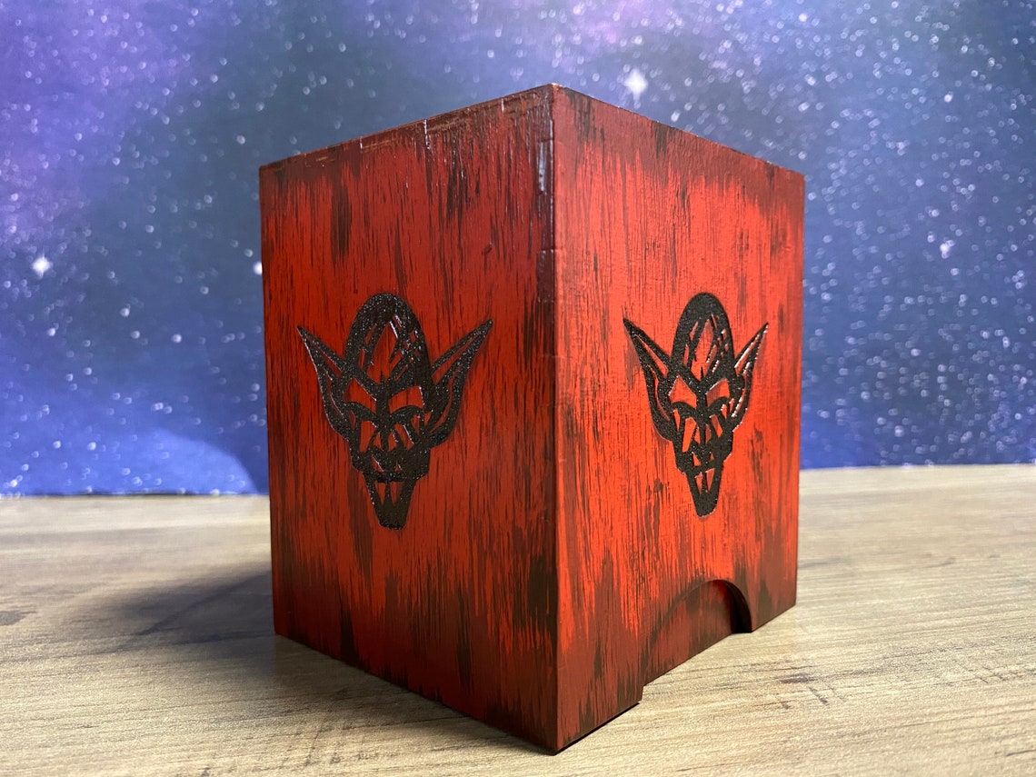 100 Card Goblin Commander Handfinished Deck Box Etsy