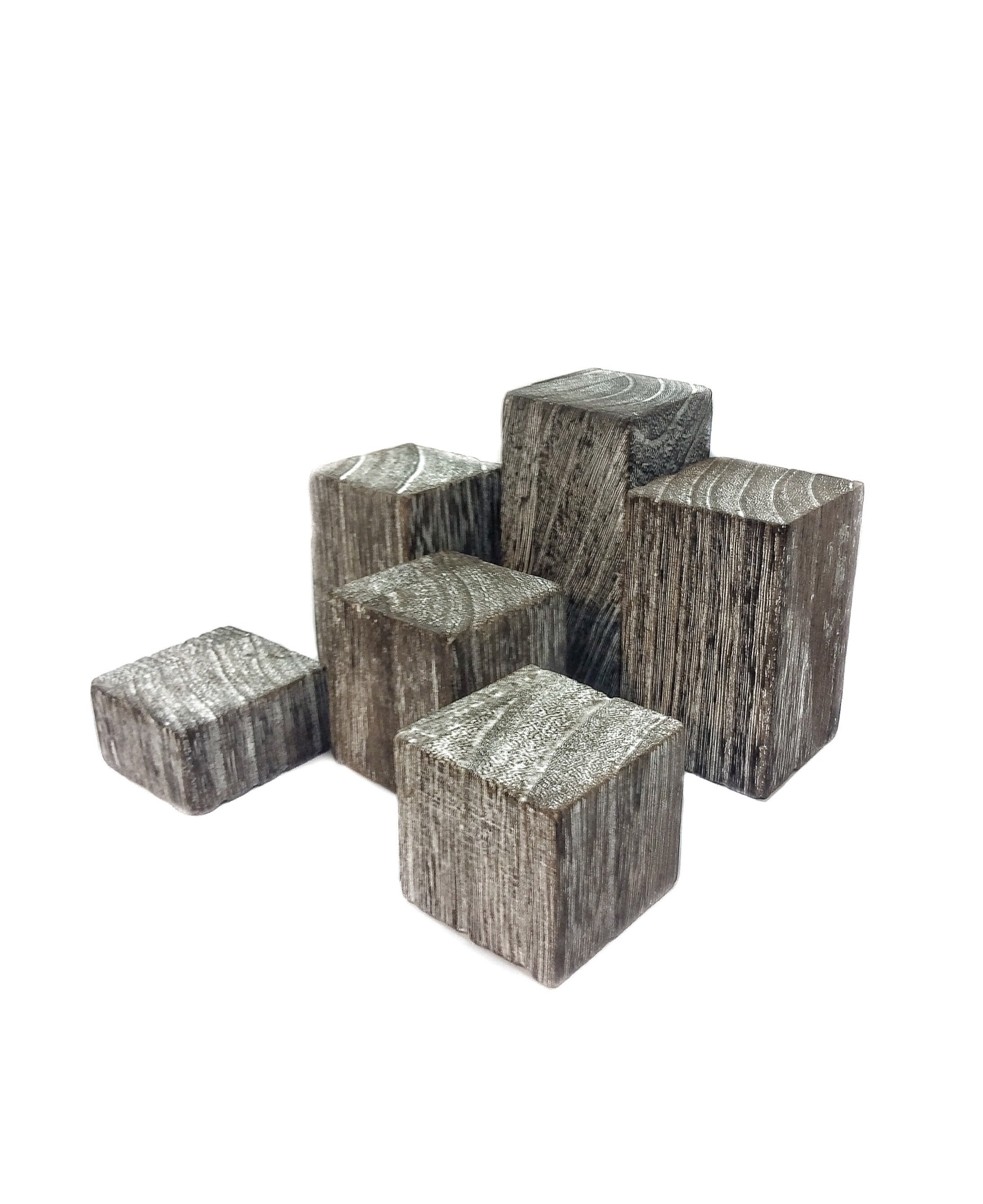 Set of 6 Small Wooden Risers Block Driftwood, Jewelry Pedestal Display ...