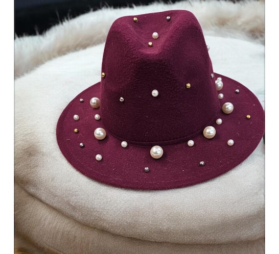Fedura Hats With White Pearls - Etsy display picture 2