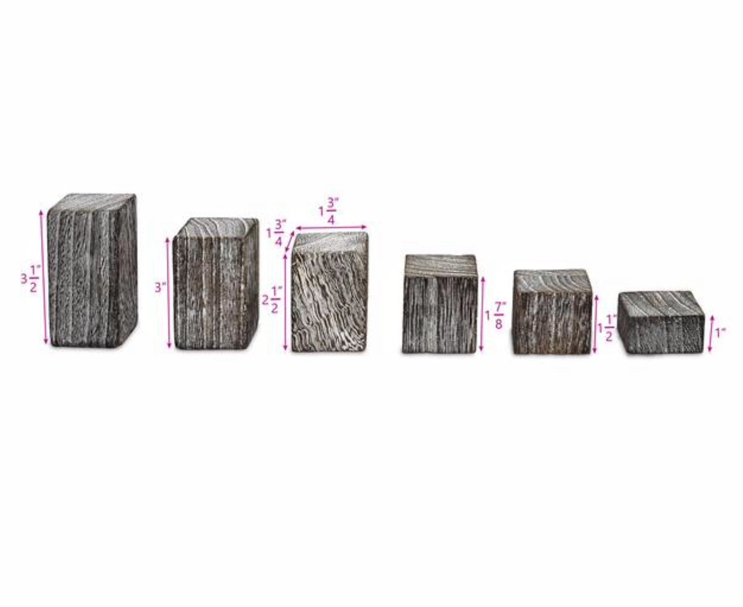 Set of 6 Small Wooden Risers Block Driftwood, Jewelry Pedestal Display ...