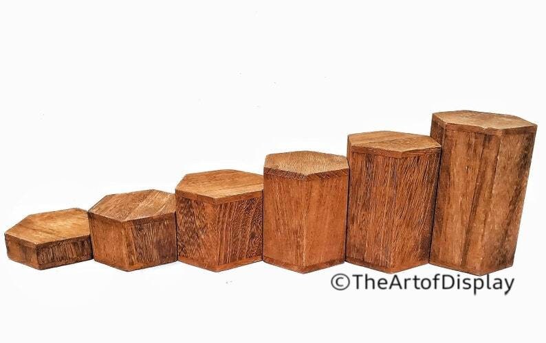 Brown Wood Riser Set, Jewelry Display Platforms, Craft Show Decor - Etsy