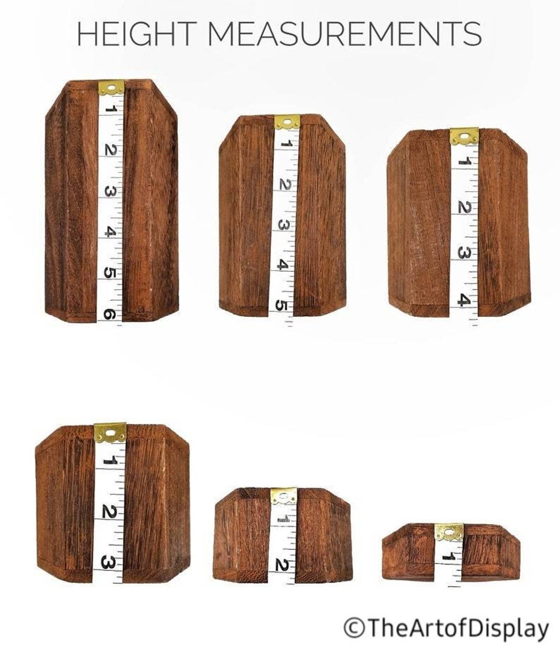 Set of 6 Large Brown Wooden Risers Block Natural Wood, Jewelry Pedestal ...