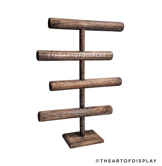 Antique Wood Tier Tbar, Necklace Bracelet Stand, Bracelet Bangle Display,  Jewelry Stand Wood, Tradeshow Display, Home Accent Decor, Retail
