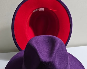 Something Special Vintage Brimmed Red Wool Hat Purple Ban  display picture 1