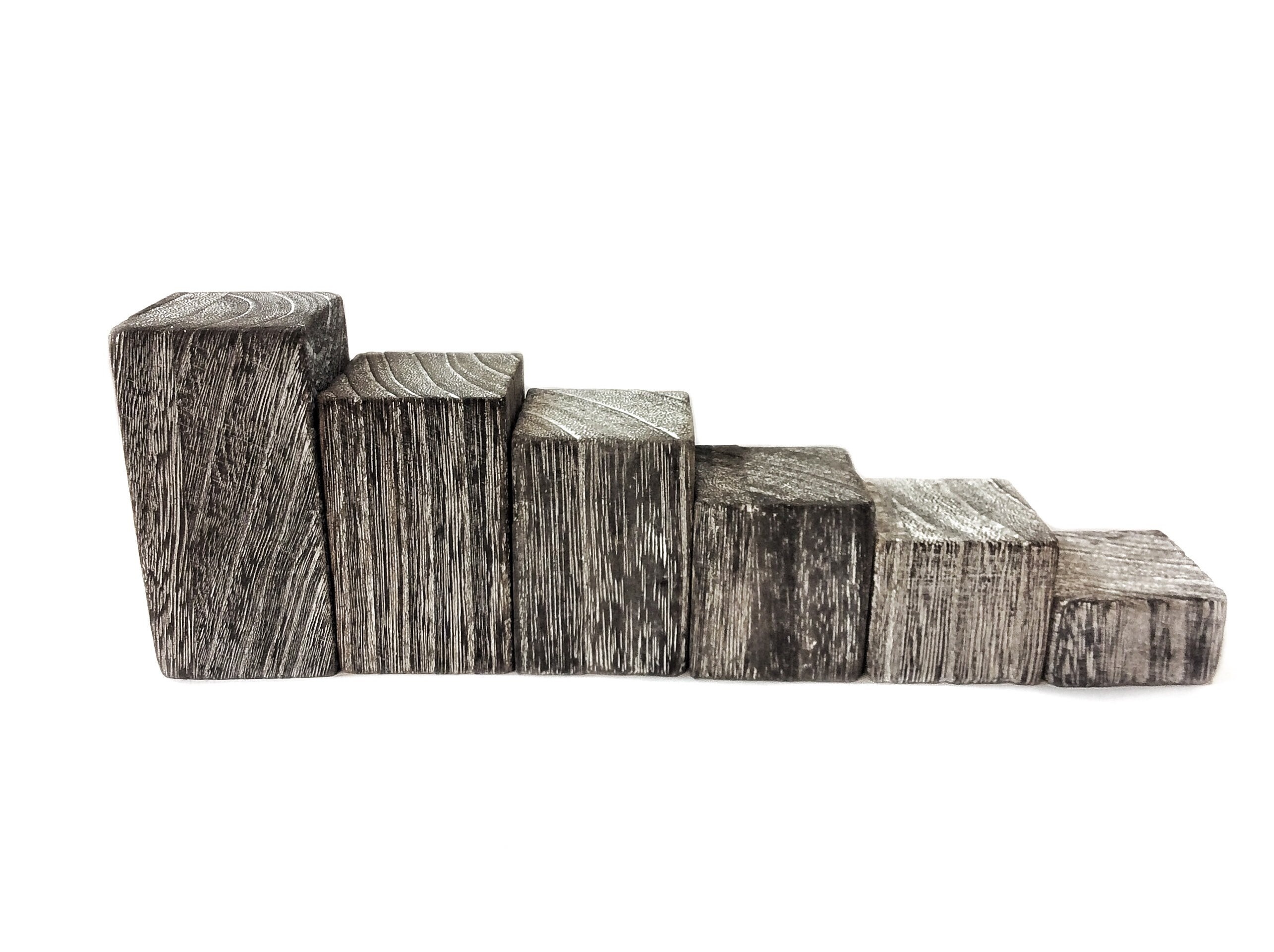 Set of 6 Small Wooden Risers Block Driftwood, Jewelry Pedestal Display ...