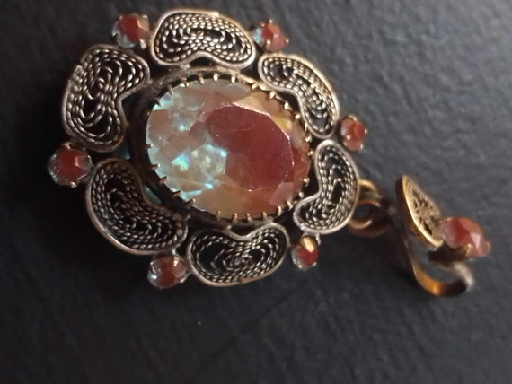 Pendentif émaillé Vintage Argenté - Bijou Occasion, Style Rétro