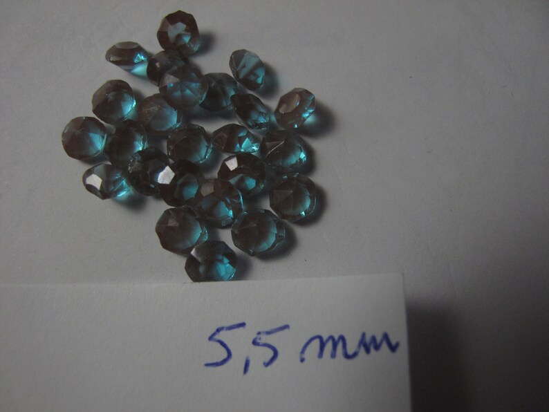 1X 5.5mm VICTORIAN RHINESTONE SAPPHIRE 1870-1900 image 3